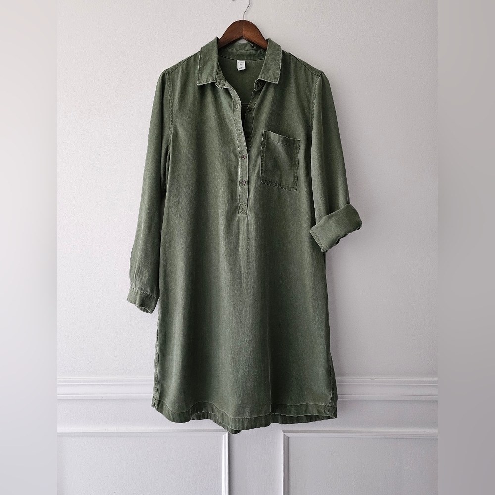 Faded Twill Shirt Dress